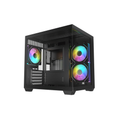 Корпус AOC CG391B 3F M-ATX/ITX 1xUSB2.0 1xUSB3.0 1xType-C 1xAudio/Mic Черный AOC-CG391-BF3V1R0T2-G..