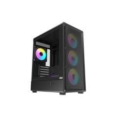 Корпус AOC CG450B 4F M-ATX/ITX 1xUSB2.0 1xUSB3.0 1xType-C 1xAudio/Mic Черный AOC-CG450-BF4V1R0UD-G..