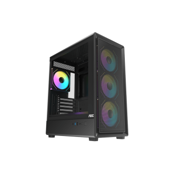 Корпус AOC CG450B 4F M-ATX/ITX 1xUSB2.0 1xUSB3.0 1xType-C 1xAudio/Mic Черный AOC-CG450-BF4V1R0UD-G в Metoo.kz - Metoo (1)