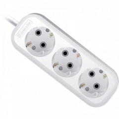 Удлинитель с заземлением Defender R330 16 А, 15 м, 3 розетки, белый