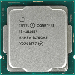 Процессор Intel Core i3-10105F 3,7GHz (4,4GHz) 6Mb 4/8 Core Comet Lake 65W FCLGA1200 Tray..