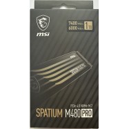 Твердотельный накопитель 1000Gb SSD MSI SPATIUM M480 PRO PCIe NVMe R7400Mb/s W6000MB/s SPATIUM M480