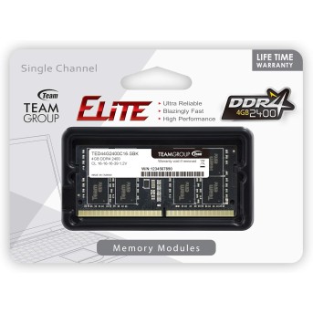 Оперативная память для ноутбука 4GB DDR4 2400Mhz Team Group ELITE SO-DIMM TED44G2400C16-S01 - Metoo (1)