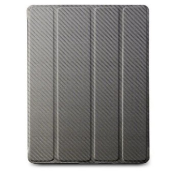 Wake Up Folio Carbon Texture футляр для iPad 2, iPad3 и iPad4 + стилус (светло-коричневый) - Metoo (1)