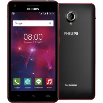 Смартфон Philips V377 5" Черно-Красный - Metoo (4)
