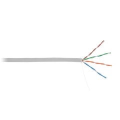 Кабель NETLAN U/<wbr>UTP 4 пары, Кат.5e, 100МГц, одножильный, CCA(алюминний), внутренний, серый, 305m