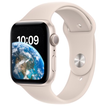 Apple Watch SE GPS, 44mm, Starlight Aluminium Case with, Starlight Sport Band - Regular (MNJX3GK/<wbr>A)(MNJX3RB/<wbr>A) - Metoo (1)