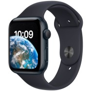 Apple Watch SE GPS, 44mm, Midnight Aluminium Case with, Midnight Sport Band - Regular (MNK03GK/A)