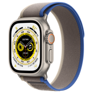Apple Watch Ultra GPS Cellular, 49mm, Titanium Case with Blue/Gray Trail Loop -M/L (MQFV3GK/A)(MQFV3RB/A)