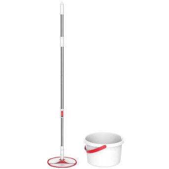 Комплект для уборки Xiaomi Yijie Rotary Mop Set Red Gray Cloth Белый - Metoo (1)