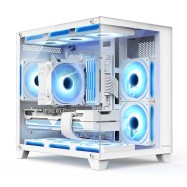 Компьютерный корпус Huntkey S920 Storm RGB, Без БП, 0.5mm, 2xUSB2.0, 1xUSB3.0, 3xARGB F, mATX, White