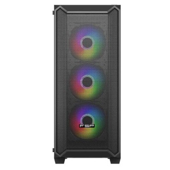 Компьютерный корпус FSP CMT591A, Без БП, 2xUSB3.0, 4xFAN120 ARGB, Tempered Glass, Black, E-ATX в Metoo.kz - Metoo (2)