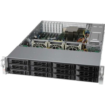 Supermicro server chassis CSE-LA26AC12-R920LP1, 2U Dual/Single Intel AMD CPUs, 12x 3.5" or 2.5" hot-swap SAS3/SATA drive bay with SES3, 12-port LFF Backplane Supports 12 x SAS3/SATA3/NVMe4 Storage Device, 7x 7x low-profile expansion slot, 920W R в Metoo.kz - Metoo (1)
