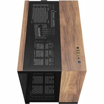 CORSAIR 2500X Micro ATX Dual Chamber PC Case - Black/Walnut Wood в Metoo.kz - Metoo (4)
