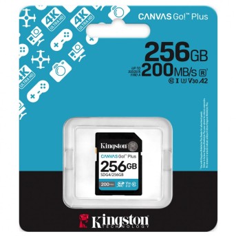 Карта памяти SD, Kingston Canvas Go! Plus, 256GB, SDG4/256GB, Class 10, UHS-I, R200/W160 в Metoo.kz - Metoo (2)