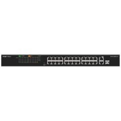 Коммутатор неуправляемый Reyee RG-ES126S-P V2, 24 x 10/<wbr>100 PoE, 1Gb+1Gb/<wbr>SFP Uplink , PoE 370W