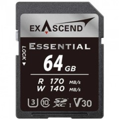 Карта памяти SD Exascend Essential, 64Gb, SDXC I, UHS-I (V30), R170/<wbr>W140