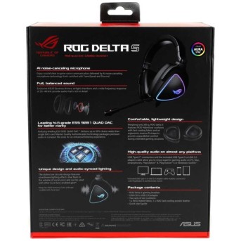 Наушники ASUS ROG DELTA S, MQA, RGB, USB-C, 32 Ом, 20 – 40 000 Гц, 90YH02K0-B2UA00 в Metoo.kz - Metoo (5)