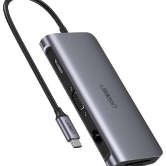 Конвертер Ugreen CM179 USB-C To 3*USB 3.0 A+HDMI+VGA+RJ45 Gigabit+SD/TF+PD Converter, 40873 в Metoo.kz - Metoo (2)