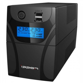 ИБП Ippon Back Power Pro II 700, 700VA, 420ВТ, AVR 162-290В, 4хС13, управление по USB, RJ-45, LCD, без кабелей - Metoo (3)