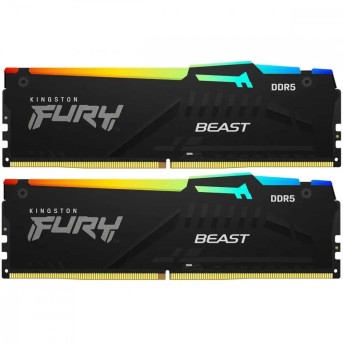 Модуль памяти Kingston Fury Beast RGB XMP KF560C30BBAK2-16 DDR5 DIMM 16Gb KIT (2x8) 6000MHz CL30 в Metoo.kz - Metoo (1)