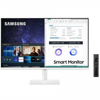 Монитор жидкокристаллический Samsung LS27AM501NIXCI 27" Smart M5 16:9, 1920x1080 60Hz, VA, плоский, 250cd/m2, 8ms, H178°/V178°, HDMIx2, USBx2, Smart -WiFi5, BT4.2, AS, Пульт ДУ, белый в Metoo.kz - Metoo (2)