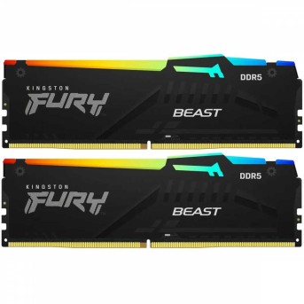 Модуль памяти Kingston Fury Beast RGB XMP KF564C32BBAK2-64 DDR5 DIMM 64Gb KIT (2x32Gb) 6400MHz CL32 в Metoo.kz - Metoo (1)
