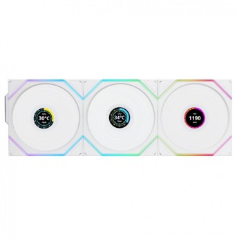 Вентилятор для корпуса Lian Li UNI FAN TL120 LCD Reverse Blade Wireless 3x120mm G99.12RTLLCD1W3W.00 в Metoo.kz - Metoo (1)