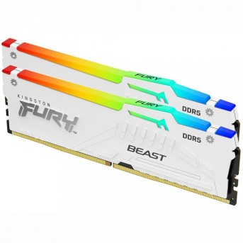 Модуль памяти Kingston Fury Beast White RGB EXPO, DDR5 DIMM 64Gb KIT (2x32Gb) 5600MHz CL36 в Metoo.kz - Metoo (2)