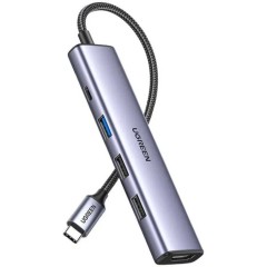Конвертер UGREEN CM478 (15495) USB 3.1(m) Type C на HDMI/<wbr>USB 2.0x2/<wbr>USB 3.0x1/<wbr>Type C PD 100W