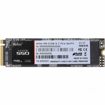 Твердотельный накопитель SSD 512Gb, M.2 2280, Netac N930E Pro, NVMe, PCIe 3x4, 2080R/1700W в Metoo.kz - Metoo (1)