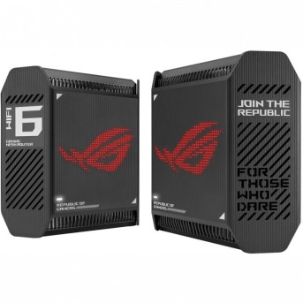 Wi-Fi Mesh Система ASUS ROG Rapture GT6 (B-2-PK), Wi-Fi 6E, 802.11ax, 574+4804+4804Mbps, 2pak, black в Metoo.kz - Metoo (1)