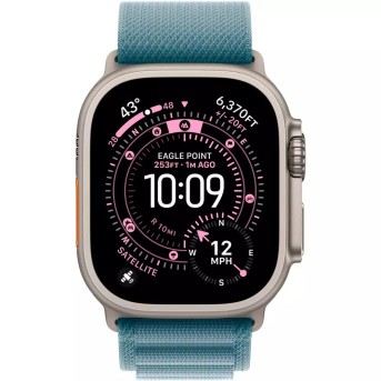 Apple Watch Ultra 3 GPS + Cellular 49mm Natural Titanium Case with Light Blue Alpine Loop - Small,Model A3281 в Metoo.kz - Metoo (2)