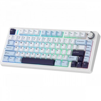 Клавиатура AULA F75 Blue+White+Purple, mechanical, Reaper switch, 80 keys EN/RU/KZ, 2.4/BT/cable в Metoo.kz - Metoo (3)