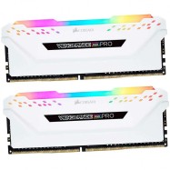 CORSAIR VENGEANCE RGB PRO 32GB (2x16GB) DDR4 3200 (PC4-25600) C16 1.35V Desktop Memory - White, 0840006620075