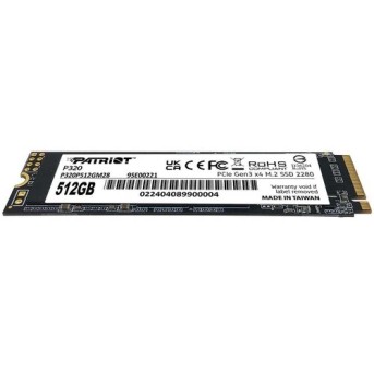 Твердотельный накопитель SSD 512Gb M.2 2280 Patriot P320 P320P512GM28 PCIe Gen3 x4, R3000/W2200 в Metoo.kz - Metoo (3)
