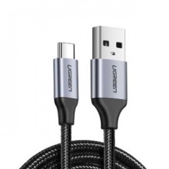 Адаптер - кабель UGREEN 60128 USB-A 2.0 to USB-C Cable Nickel Plating Aluminum Braid 2m (Black)
