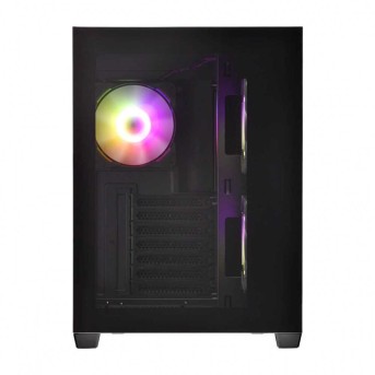 Компьютерный корпус FSP CMT380B (ARGB), Без БП, 2xUSB3.0/<wbr>Type-C, 3xFAN120 ARGB, 2xGlass, Black, ATX - Metoo (3)