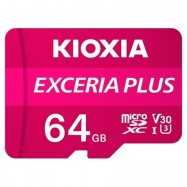 KIOXIA LMPL1M064GG2; 64GB microSD KIOXIA Exceria Plus (M303) UHS I U3 with adapter..
