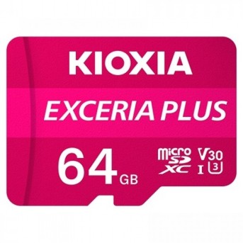 KIOXIA LMPL1M064GG2; 64GB microSD KIOXIA Exceria Plus (M303) UHS I U3 with adapter в Metoo.kz - Metoo (1)