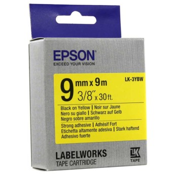 Лента повышенной адгезии Epson C53S653005, LK-3YBW, 9 мм, желтая/черная, 9м в Metoo.kz - Metoo (2)