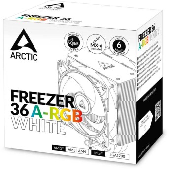 Кулер для процессора ARCTIC Freezer 36 A-RGB (White), ACFRE00125A, S1851/1700/AMD4/5, 200-2000rpm в Metoo.kz - Metoo (5)