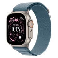Apple Watch Ultra 3 GPS + Cellular 49mm Natural Titanium Case with Light Blue Alpine Loop - Large,..