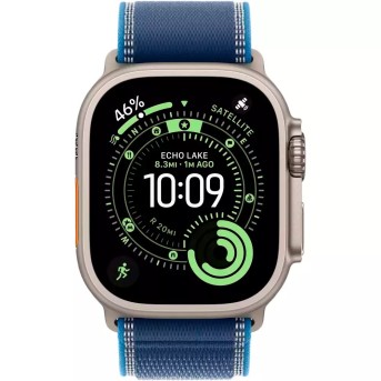Apple Watch Ultra 3 GPS + Cellular 49mm Natural Titanium Case with Blue/Bright Blue Trail Loop - S/M,Model A3281 в Metoo.kz - Metoo (2)