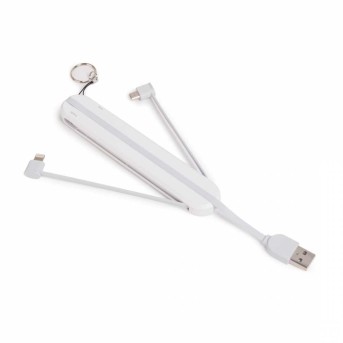 Интерфейсный кабель LDNIO 3 in 1 cable LC130 45cm Брелок Белый в Metoo.kz - Metoo (1)