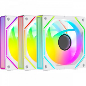 Вентилятор для корпуса Ocypus Gamma F12 UNI WH ARGB REVERSE BLADE 3-IN-1 3x(123x120x25mm) Белый в Metoo.kz - Metoo (1)