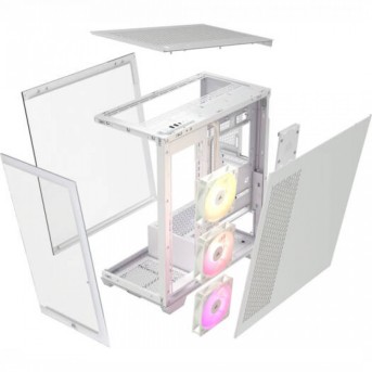 CORSAIR iCUE LINK 3500X RGB Mid-Tower PC Case - White в Metoo.kz - Metoo (5)