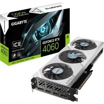 Видеокарта 8Gb PCI-E GDDR6X GIGABYTE GV-N4060EAGLEOC ICE-8GD, 2хHDMI+2xDP, GeForce RTX4060 в Metoo.kz - Metoo (9)