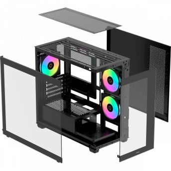 Корпус Ocypus Gamma C52 BK ARGB mATX/ITX 3xUSB Черный Gamma-C52-BKD300XX-GL в Metoo.kz - Metoo (5)