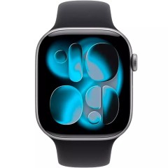 Apple Watch Series 11 GPS 46mm Space Grey Aluminium Case with Black Sport Band - M/L,Model A3333..